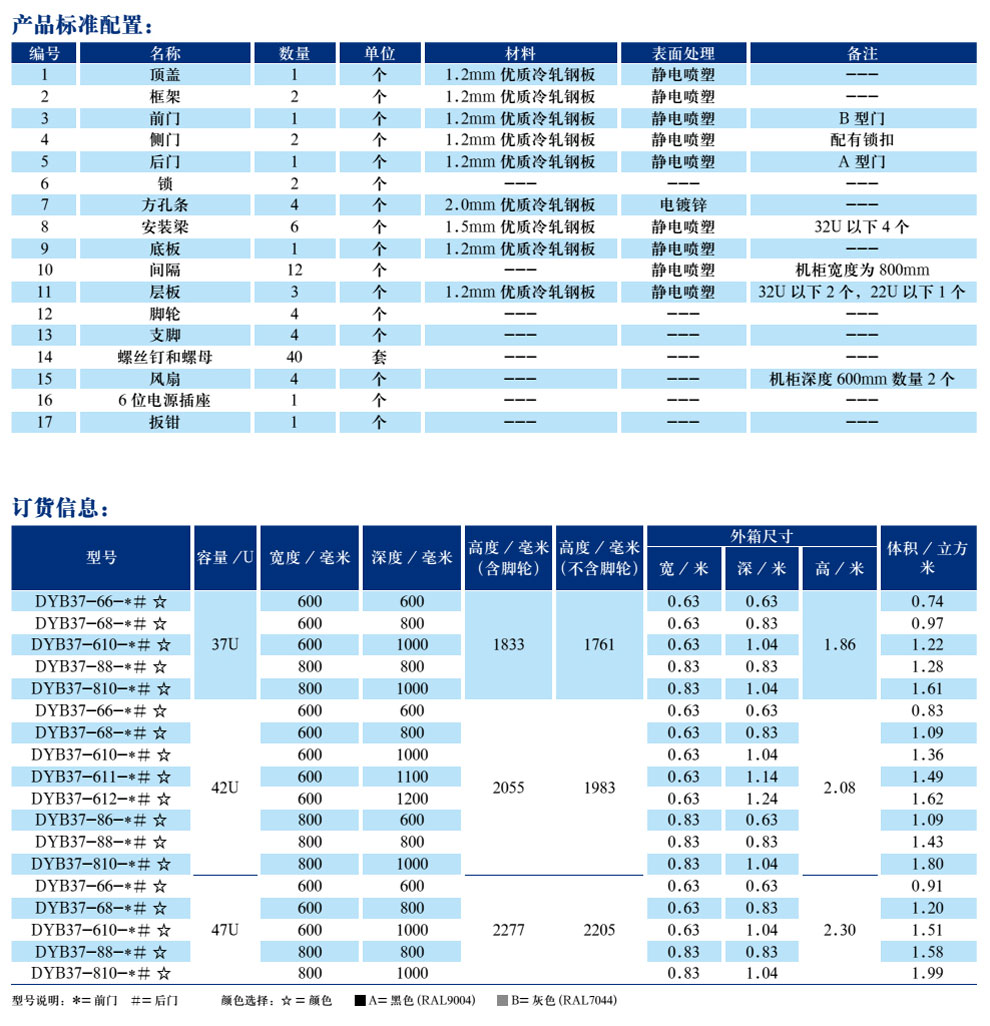 奢华B型网络服务器机柜 DYB CABINET(图3)